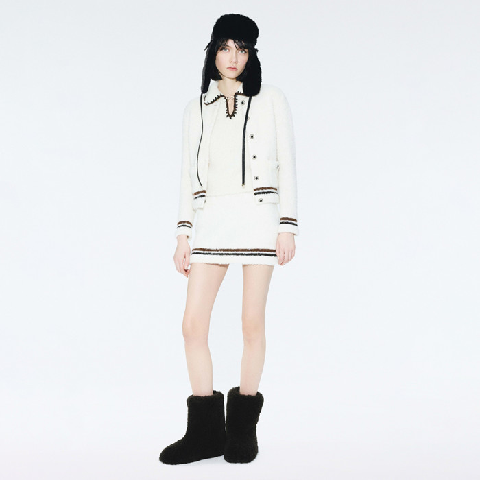 NIGO Chanel Top-Quality Version Short-sleeved Top Cashmere Alpaca White Brown #nigo336577