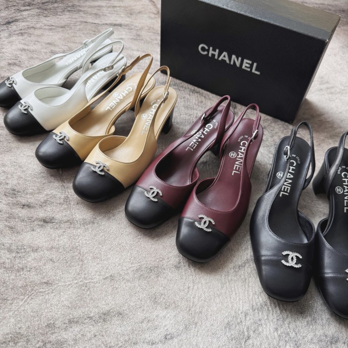NIGO Chanel Cc Diamond Logo Lambskin High Heel Sandals #nigo336670