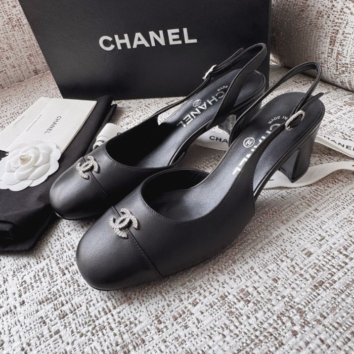 NIGO Chanel Cc Diamond Logo Lambskin High Heel Sandals #nigo336670