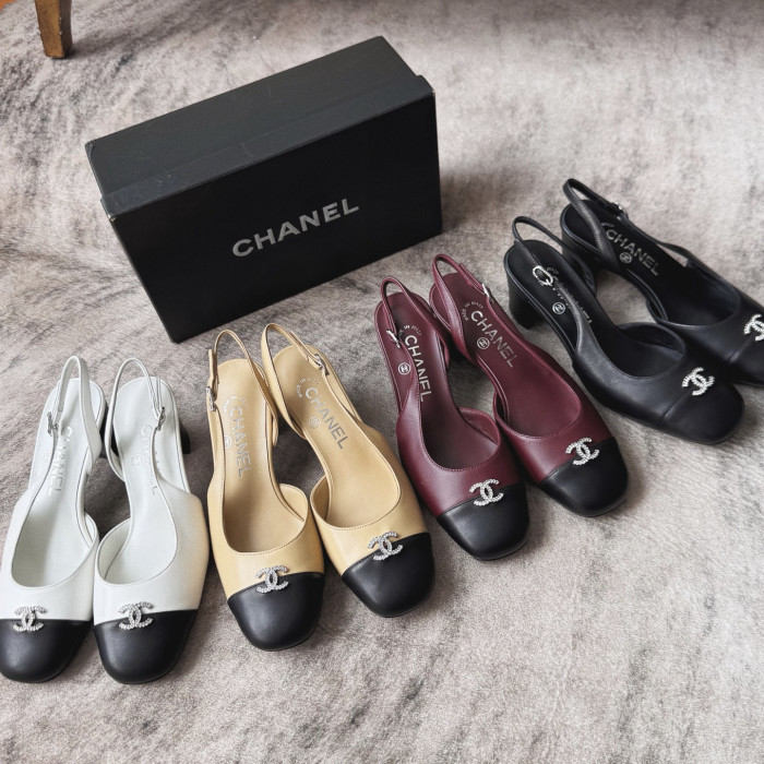 NIGO Chanel Cc Diamond Logo Lambskin High Heel Sandals #nigo336670