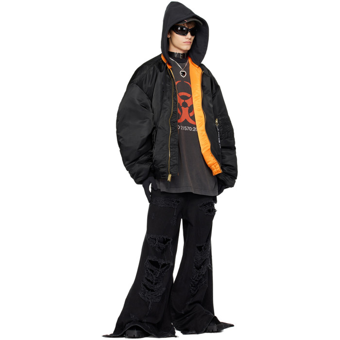 NIGO VETEMENTS Black Alpha Industries Edition Reversible Bomber Jacket #nigo336747