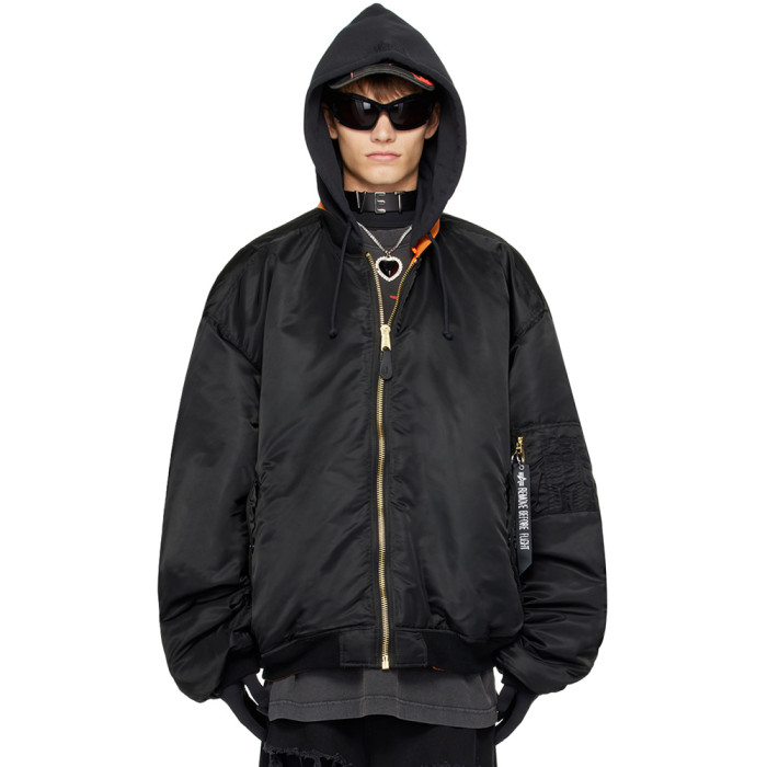 NIGO VETEMENTS Black Alpha Industries Edition Reversible Bomber Jacket #nigo336747