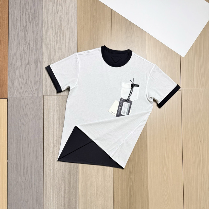 NIGO Prada White navy Blue Reversible Cotton T-shirt #nigo336788