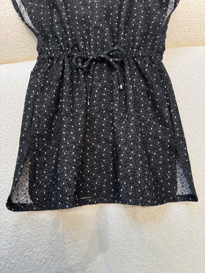 NIGO Chanel 25M Coco Beach Beach Series Round Neck Button First Embroidered Logo Short Sleeve Dress #nigo336789