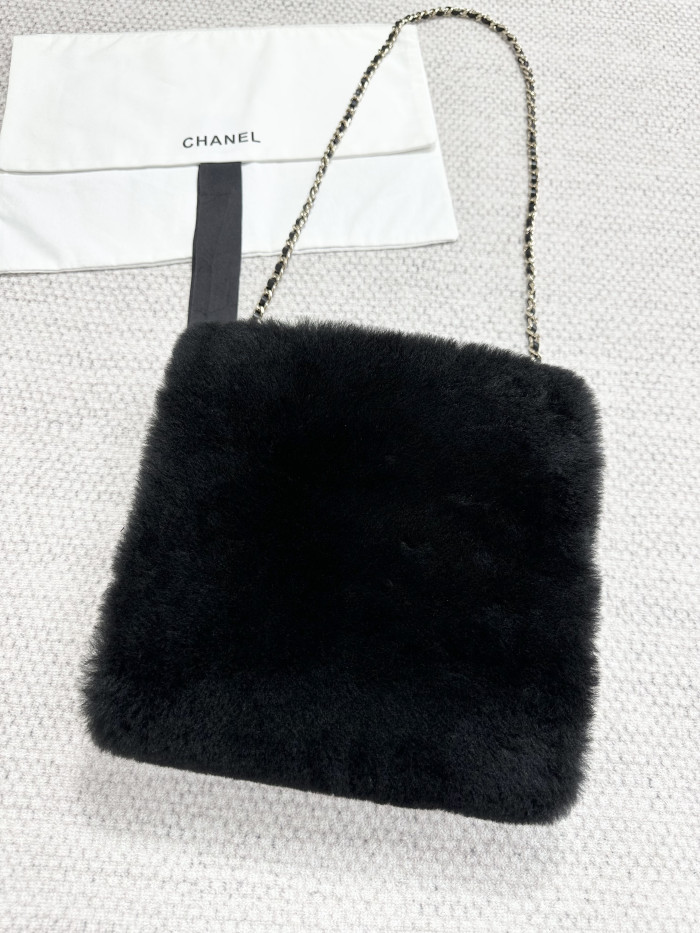 NIGO Chanel Top-quality Version Muff Shearling Lambskin Black Ecru #nigo336792