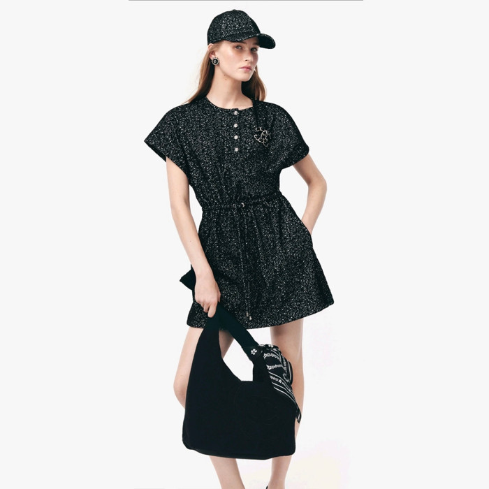 NIGO Chanel 25M Coco Beach Beach Series Round Neck Button First Embroidered Logo Short Sleeve Dress #nigo336789