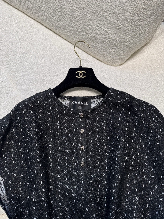 NIGO Chanel 25M Coco Beach Beach Series Round Neck Button First Embroidered Logo Short Sleeve Dress #nigo336789