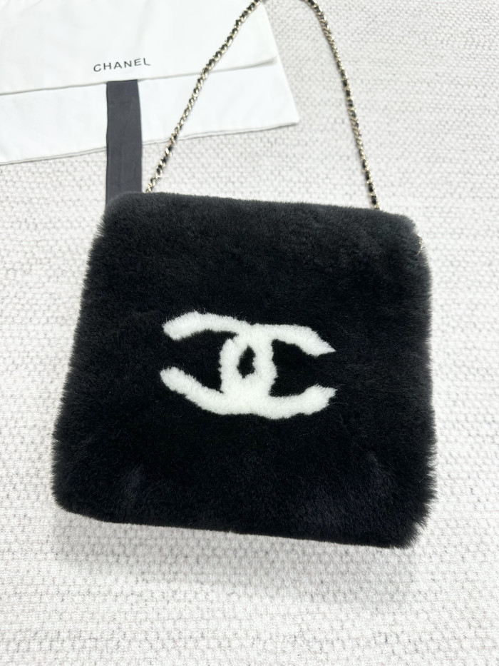 NIGO Chanel Top-quality Version Muff Shearling Lambskin Black Ecru #nigo336792