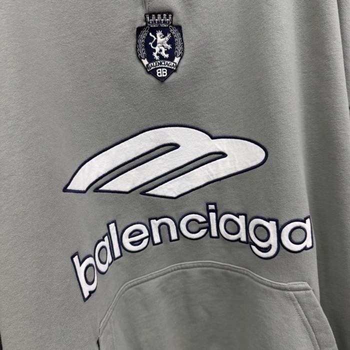 NIGO Balenciaga Top-quality Version Men's 3b Football Polo Hoodie in Grey white #nigo336845