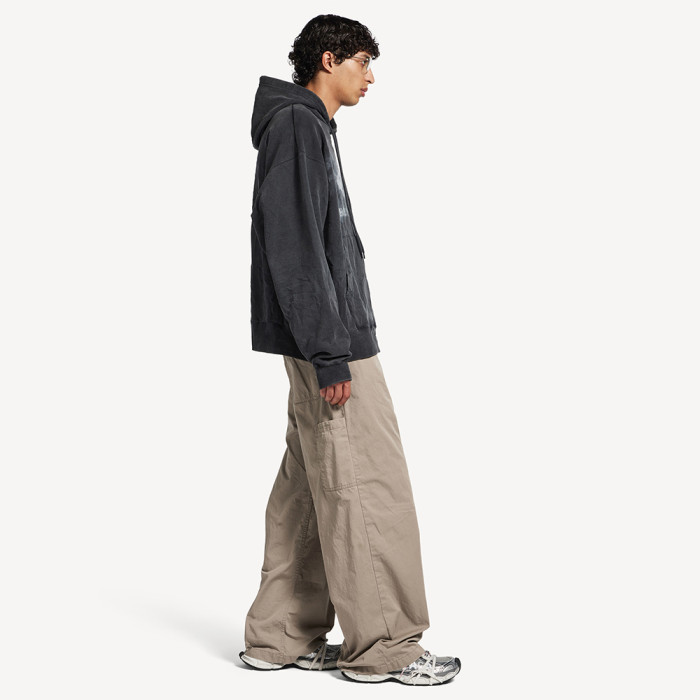 NIGO Balenciaga Men's Washed Crayon Loop Oversized Hoodie in Washed Black White #nigo336853