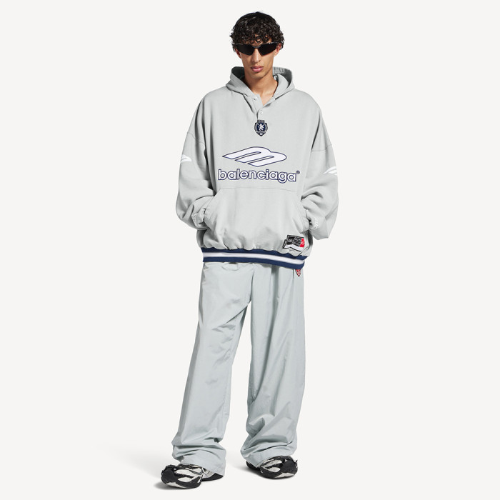 NIGO Balenciaga Top-quality Version Men's 3b Football Polo Hoodie in Grey white #nigo336845