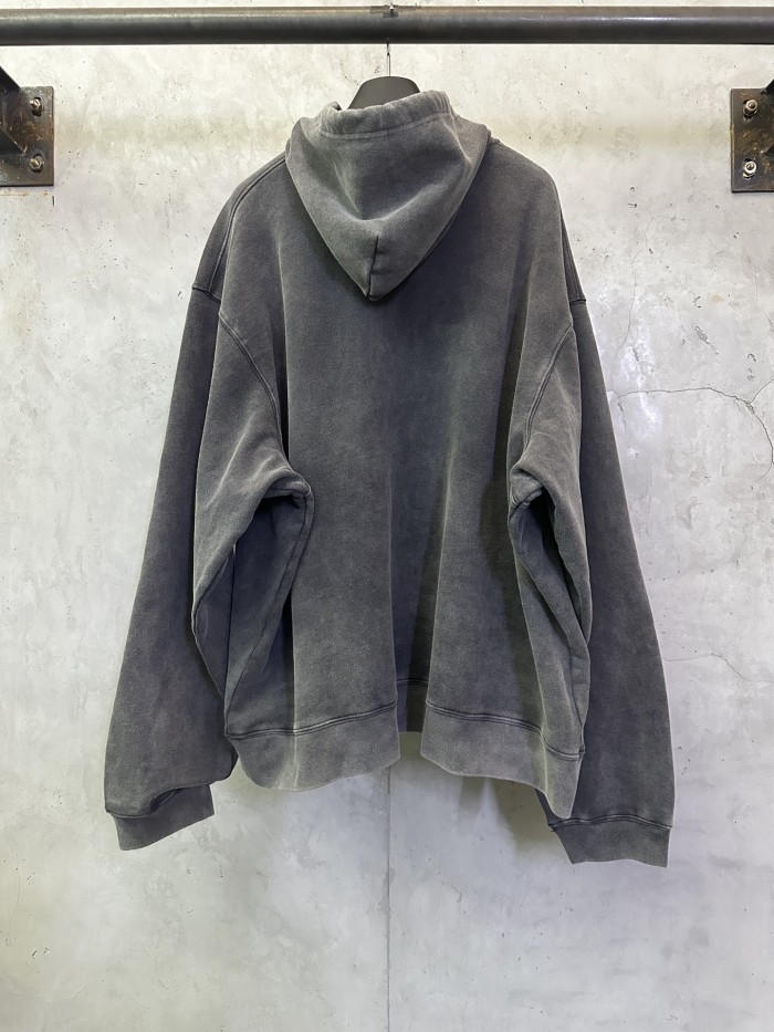 NIGO Balenciaga Men's Washed Crayon Loop Oversized Hoodie in Washed Black White #nigo336853