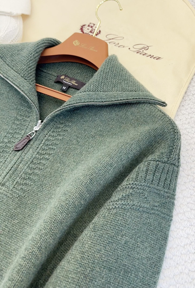 NIGO Loro Piana Carezza Sweater Cashmere Green Kelp Melange #nigo336654