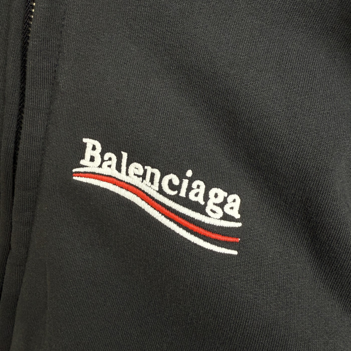 NIGO Balenciaga Men's Layered Zip-up Hoodie in Faded Black #nigo336823