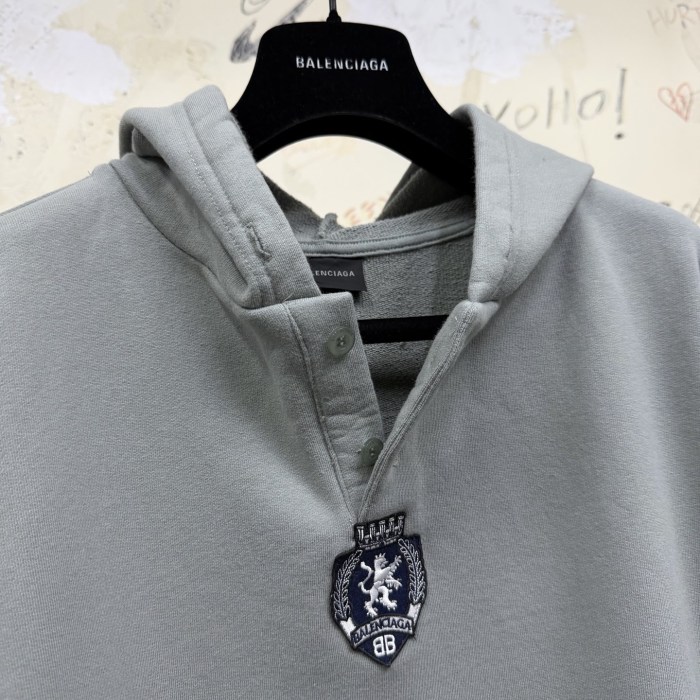 NIGO Balenciaga Top-quality Version Men's 3b Football Polo Hoodie in Grey white #nigo336845