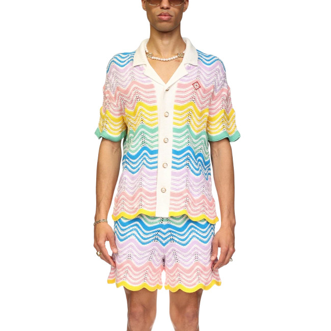 NIGO Casablanca Paris Gradient Wave Knit Shirt Shorts #nigo336937