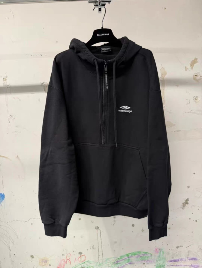 NIGO Balenciaga Top-quality Version Men's 3b Sports Icon Half-zip Hoodie in Washed #nigo336946