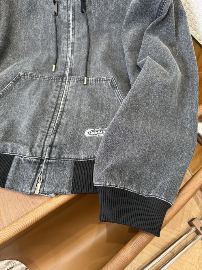 NIGO DIOR CD Box Hooded Blouson Jacket Gray Cotton Twill #nigo336938