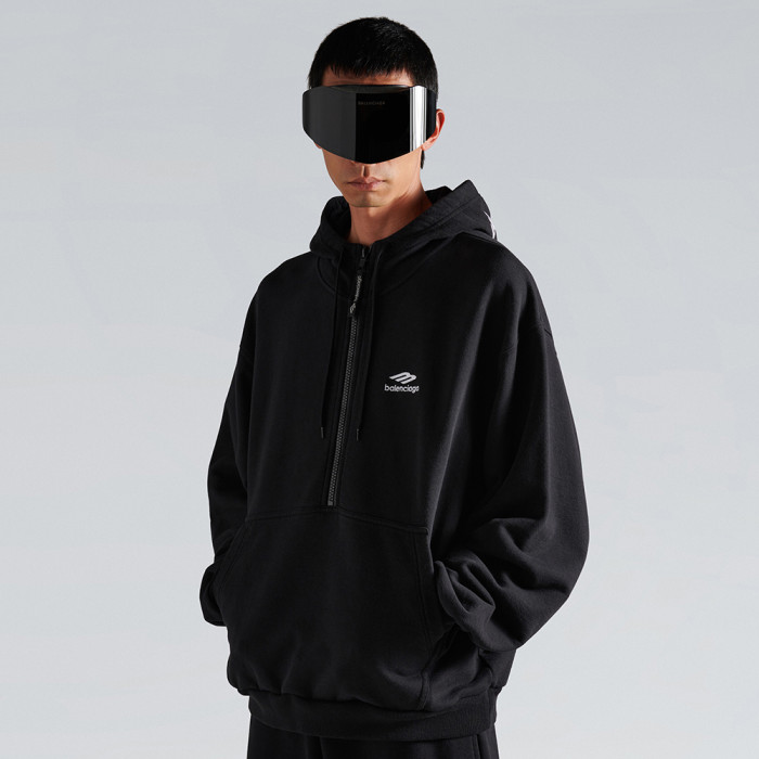 NIGO Balenciaga Top-quality Version Men's 3b Sports Icon Half-zip Hoodie in Washed #nigo336946