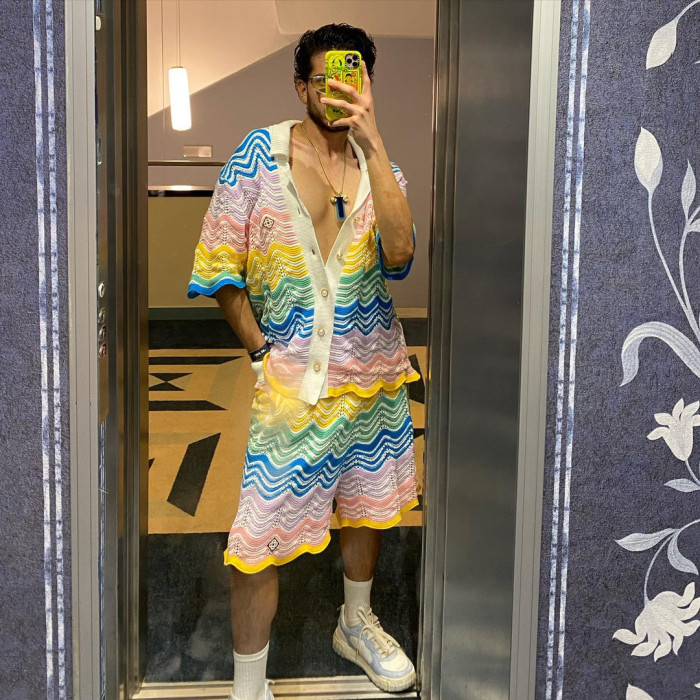 NIGO Casablanca Paris Gradient Wave Knit Shirt Shorts #nigo336937