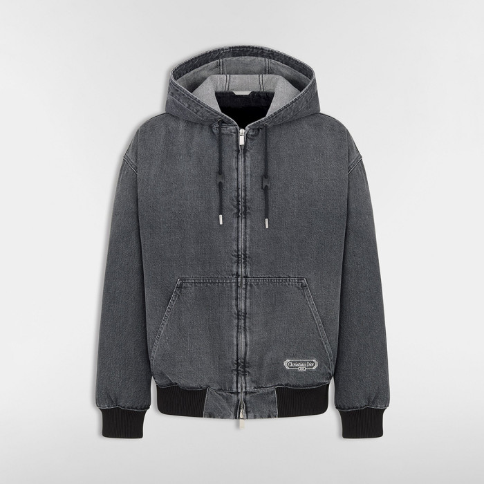 NIGO DIOR CD Box Hooded Blouson Jacket Gray Cotton Twill #nigo336938