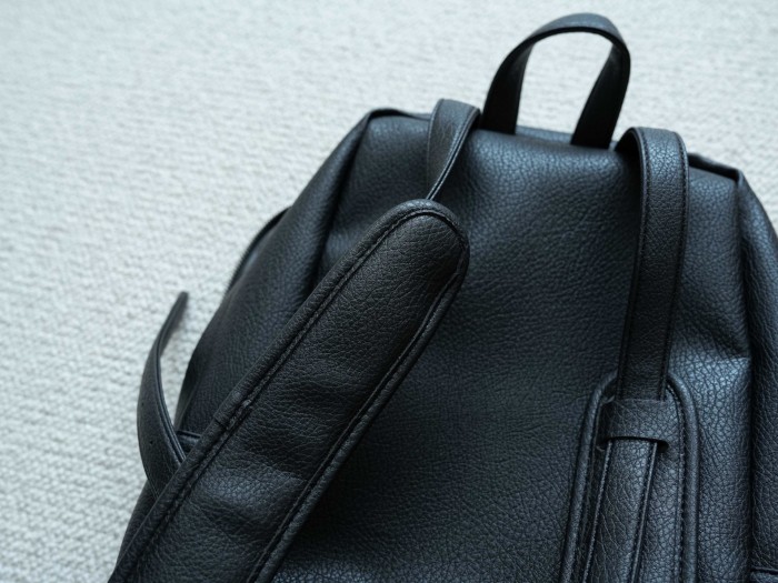 NIGO Chrome Hearts Solid Color Leather Zipper Leather Backpack Backpack #nigo336982
