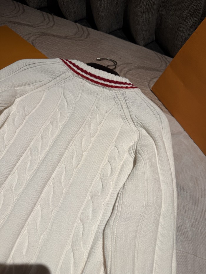 NIGO Louis Vuitton Preppy V-Neck Cable Pullover #nigo337099