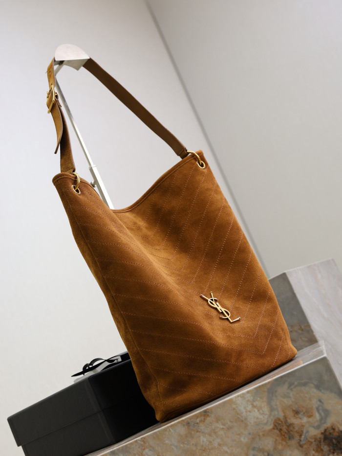 NIGO Saint Laurent NIKI Supple Bucket in Suede in Brown #nigo337074