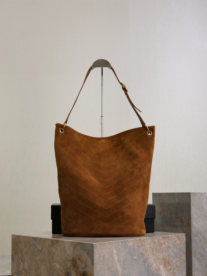 NIGO Saint Laurent NIKI Supple Bucket in Suede in Brown #nigo337074