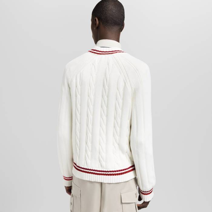 NIGO Louis Vuitton Preppy V-Neck Cable Pullover #nigo337099