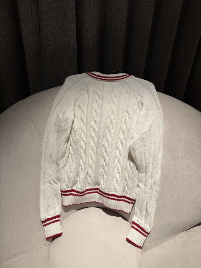 NIGO Louis Vuitton Preppy V-Neck Cable Pullover #nigo337099