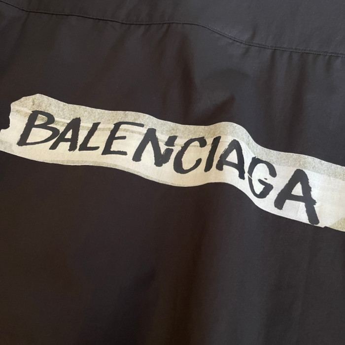 Balenciaga Men's Masking Tape Long Sleeve Shirt Large Fit in Black #nigo337143