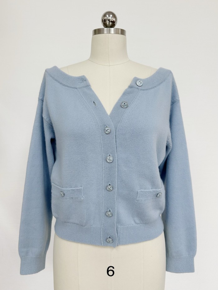 NIGO Chanel Solid Color One Shoulder Cardigan #nigo314359