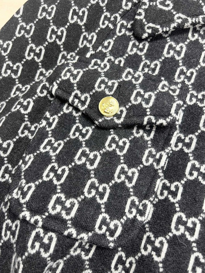NIGO Gucci GG Letter Jacquard Lapel Casual Cape Cape#nigo337159