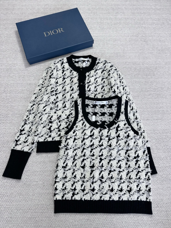 NIGO Dior Top -quality Version Houndstooth Two-piece Cardigan #nigo307250