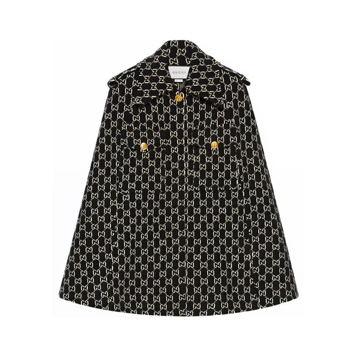NIGO Gucci GG Letter Jacquard Lapel Casual Cape Cape#nigo337159