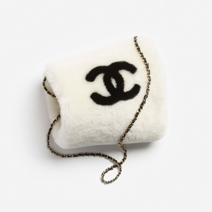 NIGO Chanel Top-quality Version Muff Shearling Lambskin Black Ecru #nigo336792