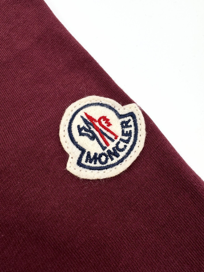 NIGO Moncler Burgundy Embroidered Logo Cotton T-Shirt Polos T-shirts #nigo375498