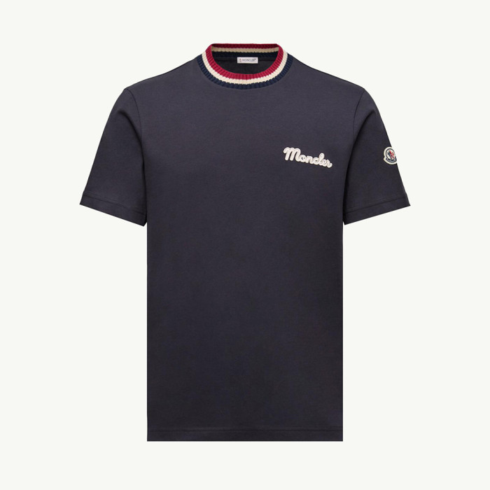 NIGO Moncler Burgundy Embroidered Logo Cotton T-Shirt Polos T-shirts #nigo375498