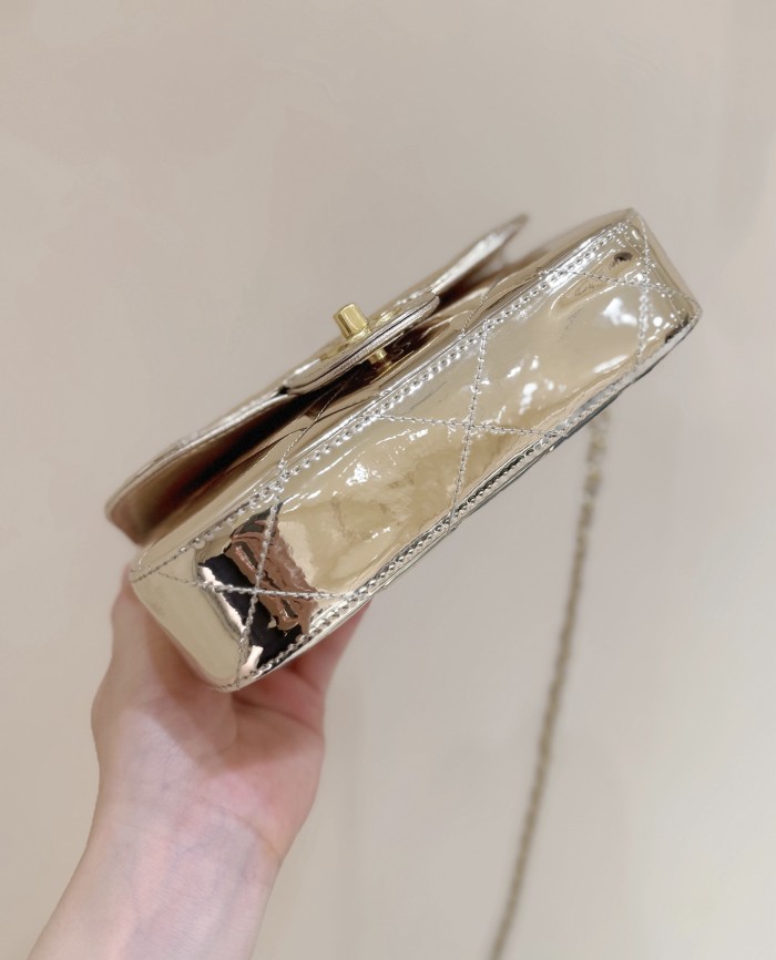 NIGO Chanel Small Clutch With Chain Mirror Calfskin Metal #nigo375531