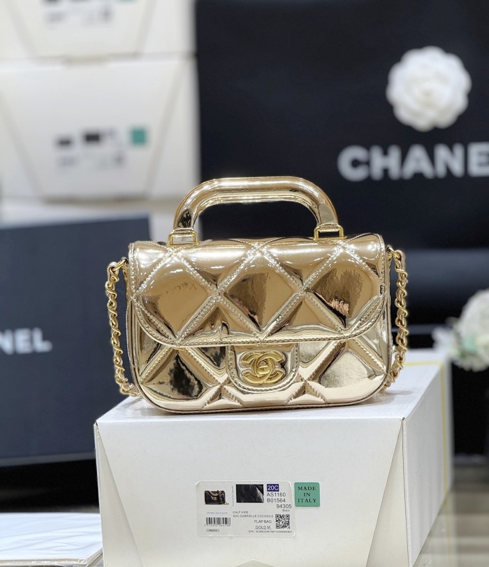NIGO Chanel Small Clutch With Chain Mirror Calfskin Metal #nigo375531