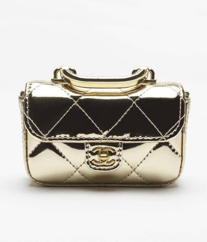 NIGO Chanel Small Clutch With Chain Mirror Calfskin Metal #nigo375531