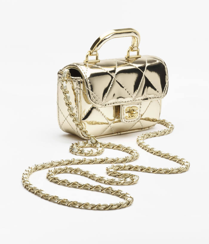NIGO Chanel Small Clutch With Chain Mirror Calfskin Metal #nigo375531