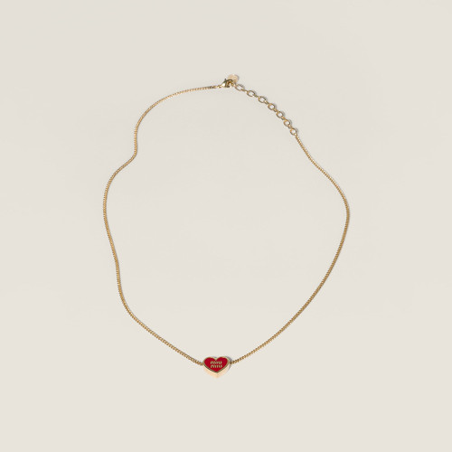 NIGO MiuMiu Gold Red Metal Necklace #nigo375571