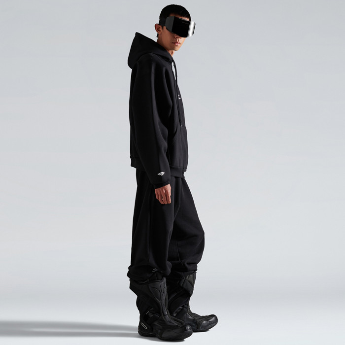NIGO Balenciaga 3b Sports Icon Zip-up Hoodie in Washed Black White #nigo375599