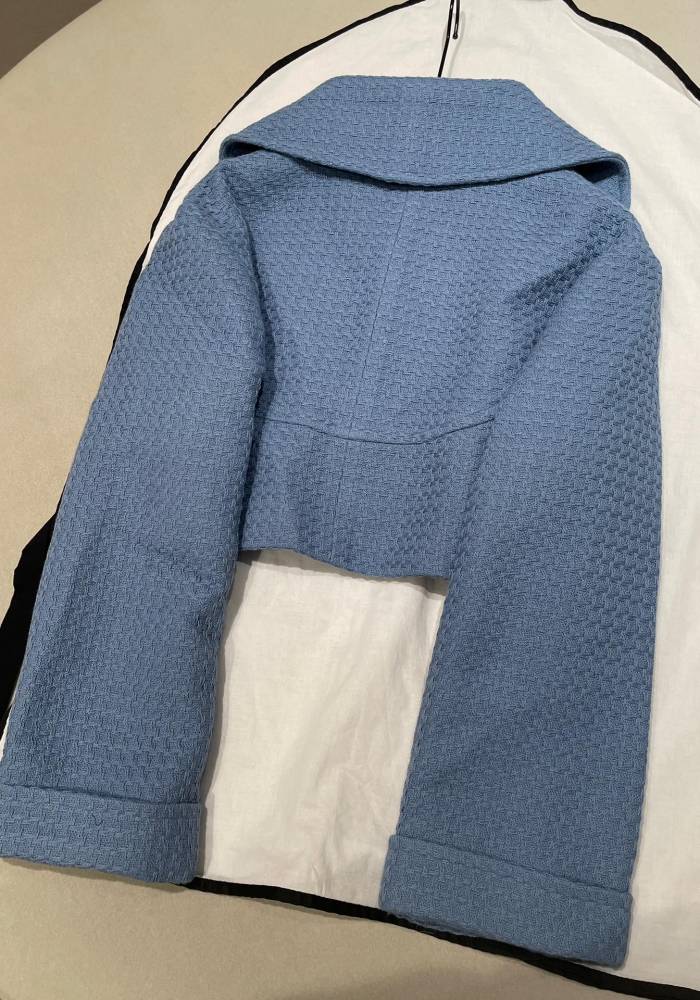 NIGO Chanel Jacket Skirt Cotton Tweed Blue #nigo336491