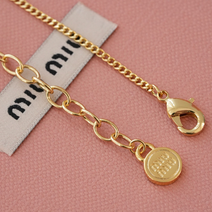 NIGO MiuMiu Gold Red Metal Necklace #nigo375571