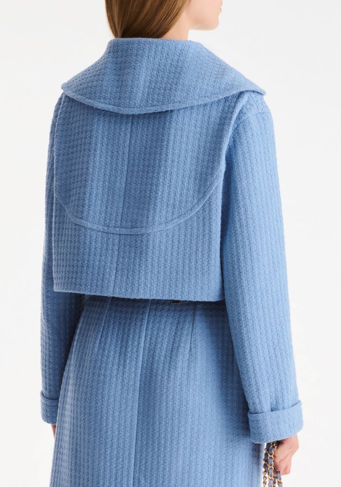 NIGO Chanel Jacket Skirt Cotton Tweed Blue #nigo336491