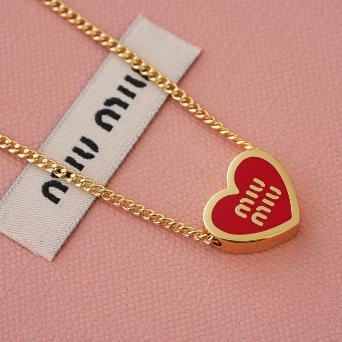 NIGO MiuMiu Gold Red Metal Necklace #nigo375571
