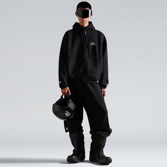 NIGO Balenciaga 3b Sports Icon Zip-up Hoodie in Washed Black White #nigo375599